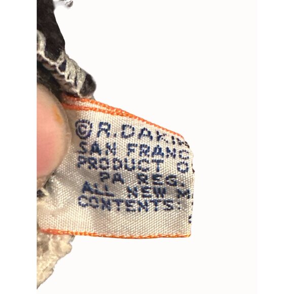 Vintage R. Dakin 1979 Emperor  Plush Hand Black  White yellow  10" Tall - Picture 3 of 6